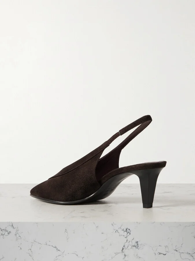Loro Piana - Rebecca Suede Slingback Pumps - Brown - Image 3