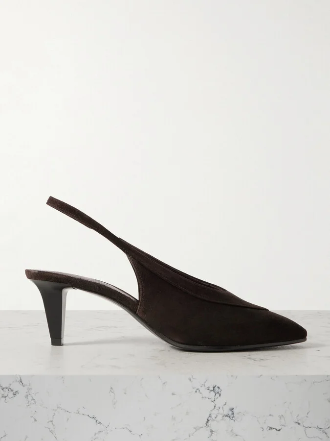 Loro Piana - Rebecca Suede Slingback Pumps - Brown
