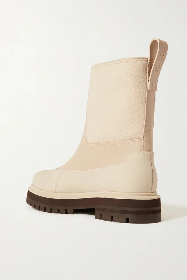 Loro Piana - Regent Cashmere And Leather Ankle Boots - Neutrals - Image 3