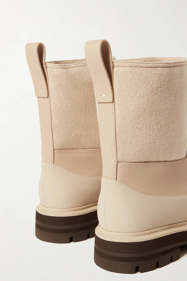 Loro Piana - Regent Cashmere And Leather Ankle Boots - Neutrals - Image 4