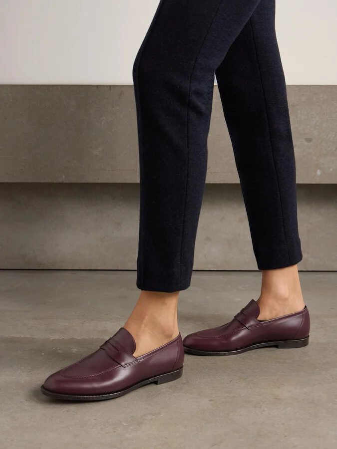 Loro Piana - Sergio Leather Loafers - Purple - Image 2