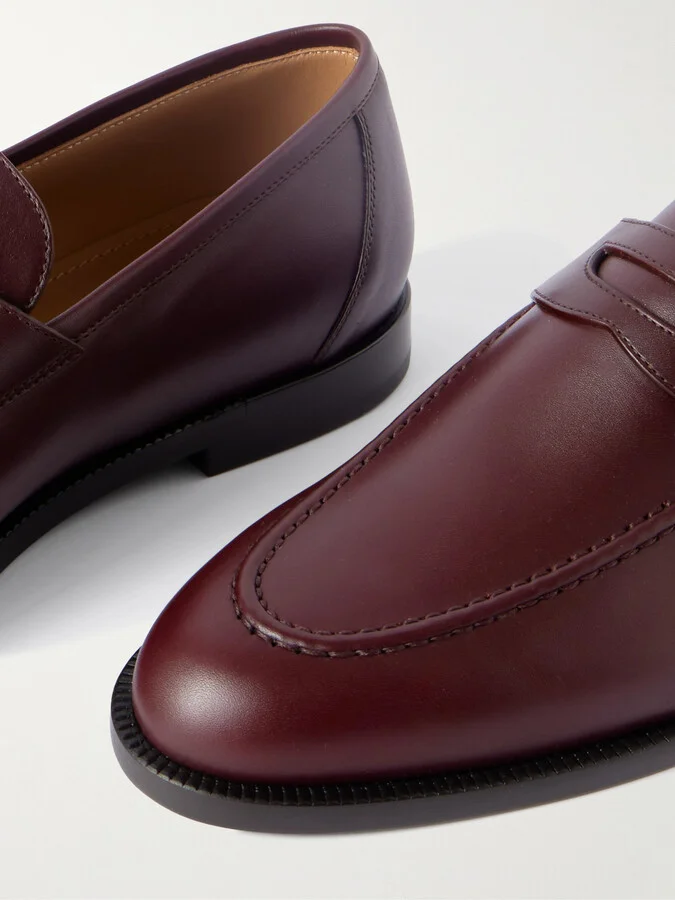 Loro Piana - Sergio Leather Loafers - Purple - Image 4