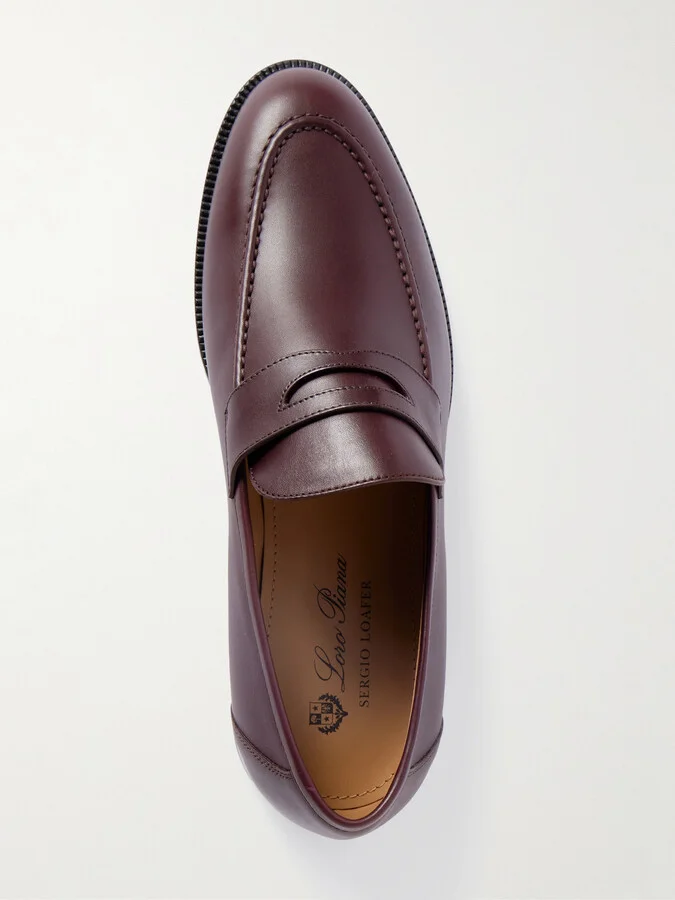Loro Piana - Sergio Leather Loafers - Purple - Image 5