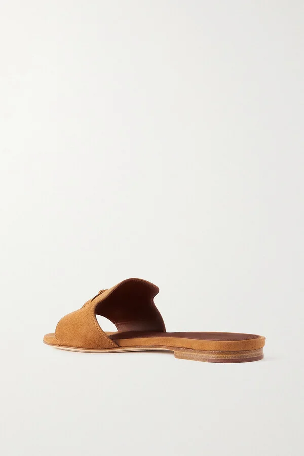 Loro Piana - Summer Charms Suede Slides - Brown - Image 3