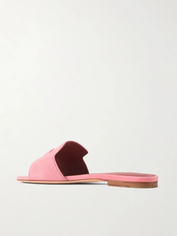 Loro Piana - Summer Charms Suede Slides - Pink - Image 3