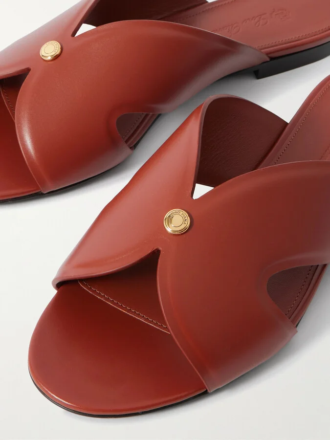 Loro Piana - Vera Cutout Studded Leather Sandals - Brown - Image 4