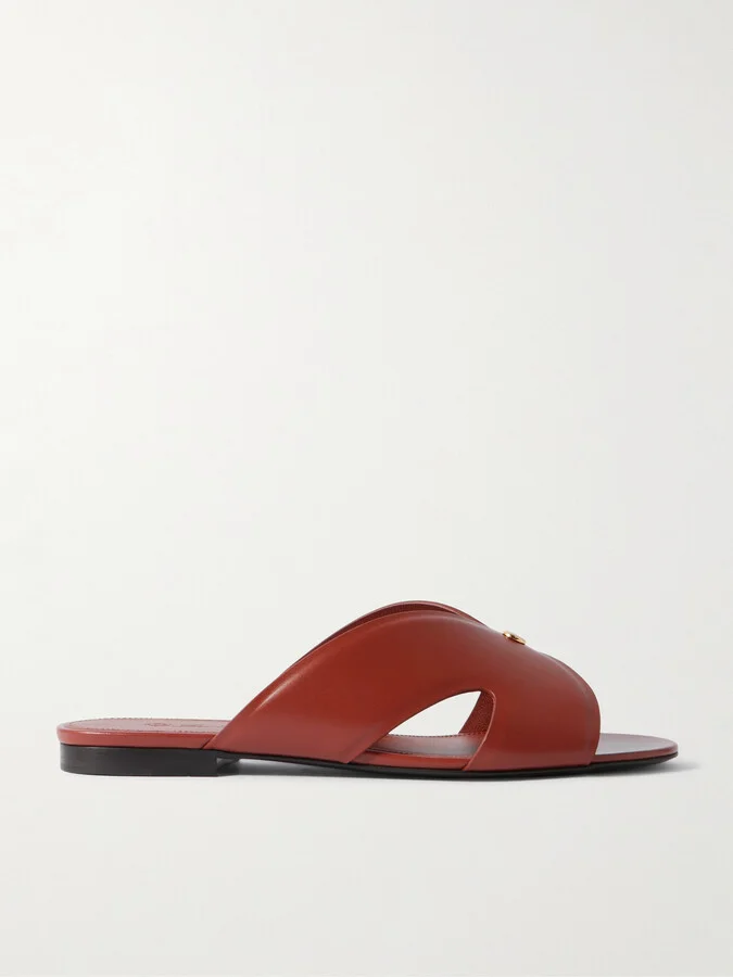 Loro Piana - Vera Cutout Studded Leather Sandals - Brown