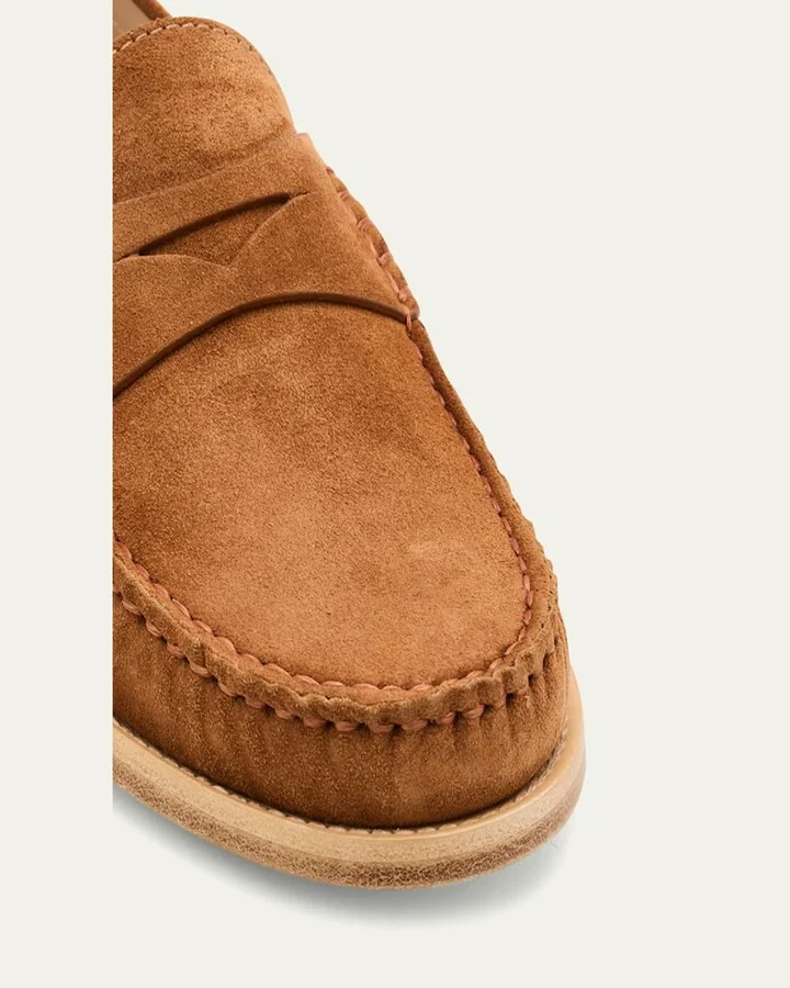 Lottie Suede Penny Loafers - Image 9