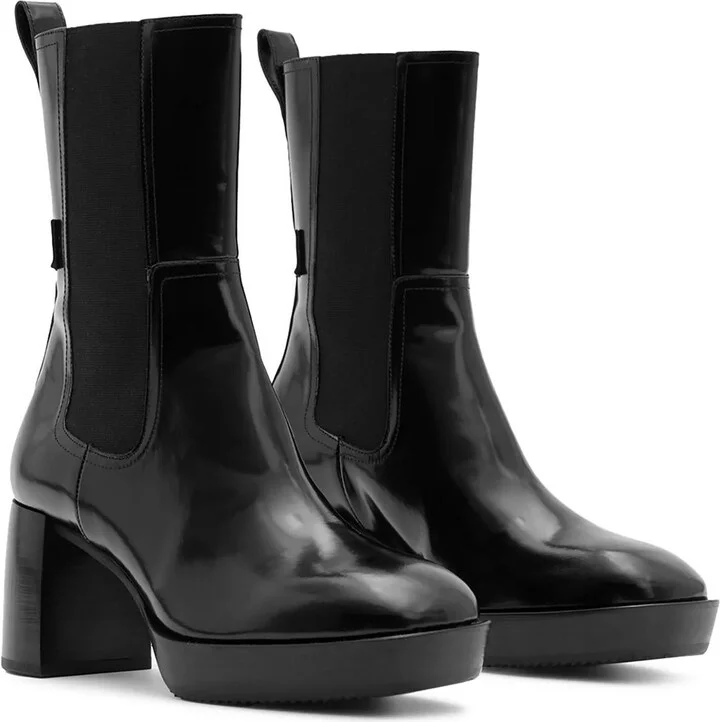 Lottie Womens Block Heel Patent Leather Ankle Boots