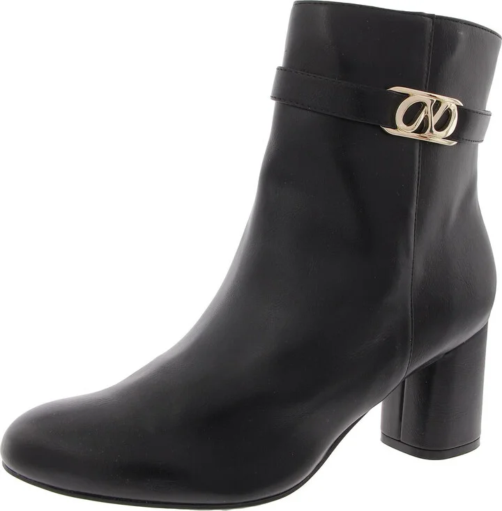 Lottie Womens Faux Leather Solid Ankle Boots