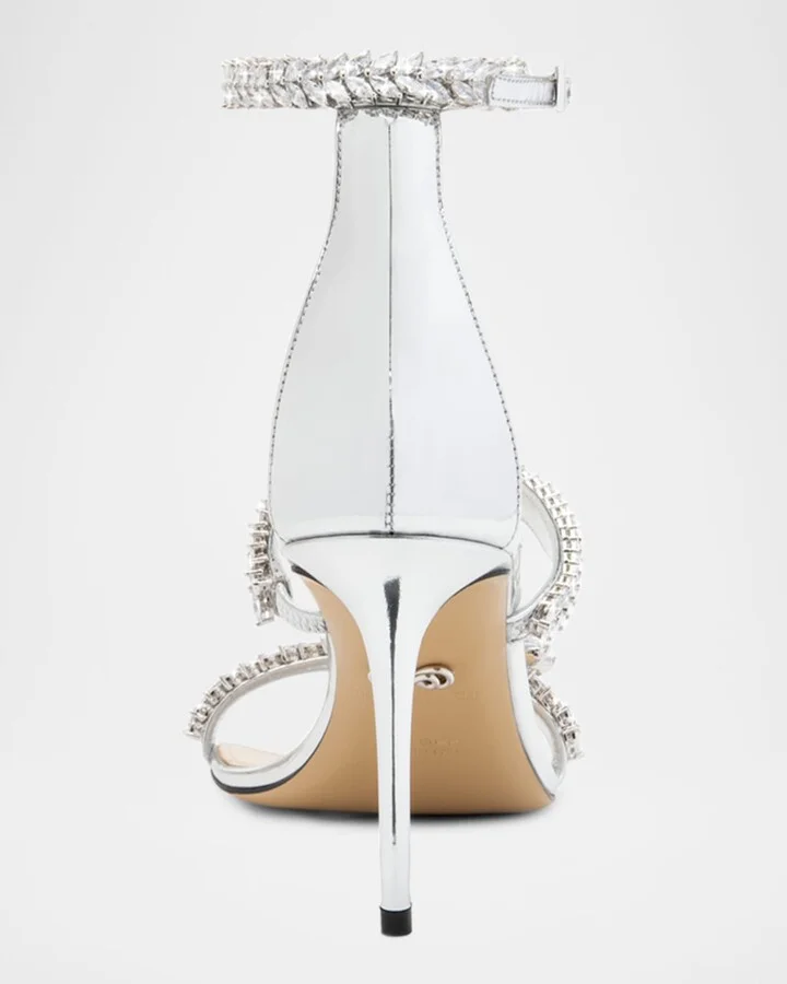 Lotus Crystal Metallic Ankle-Strap Sandals - Image 2