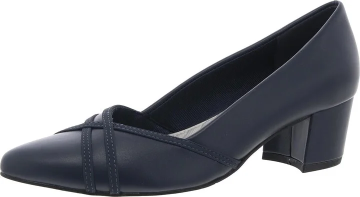 Lotus Womens Block Heel Faux Leather Pumps