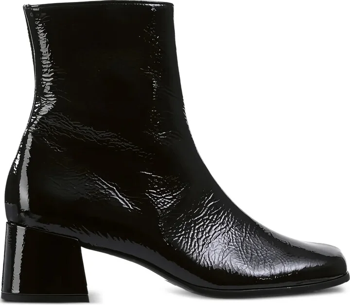 Lou block-heel patent ankle boots
