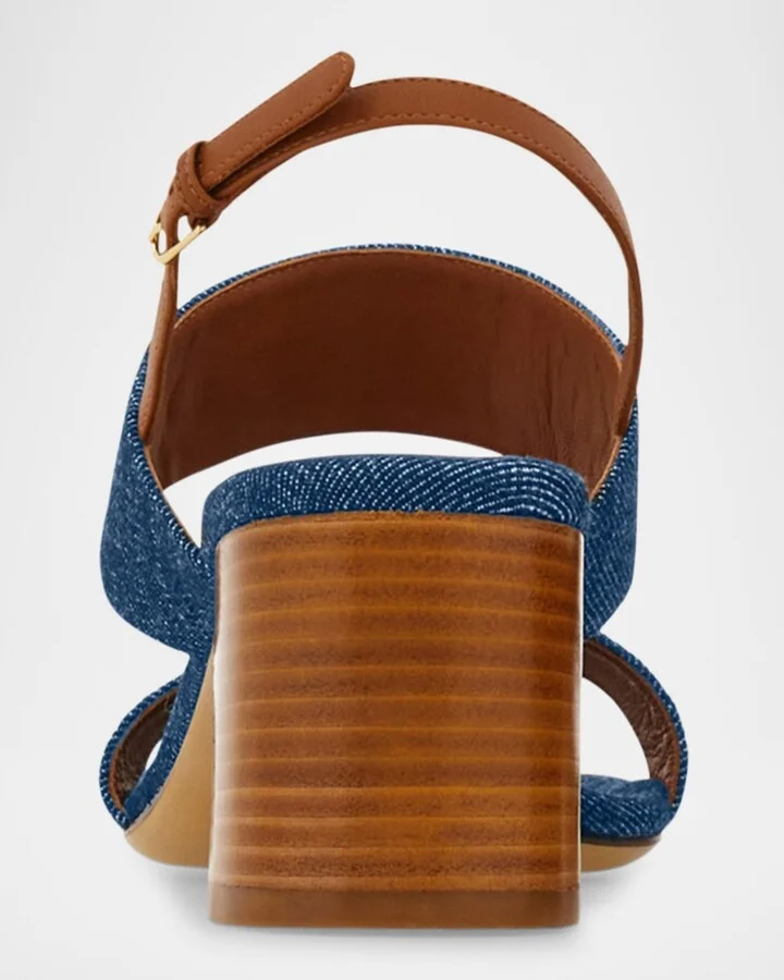 Lou Denim Gancio Slingback Sandals - Image 2