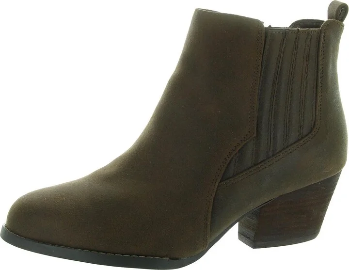 Lou Womens Solid Faux Leather Chelsea Boots