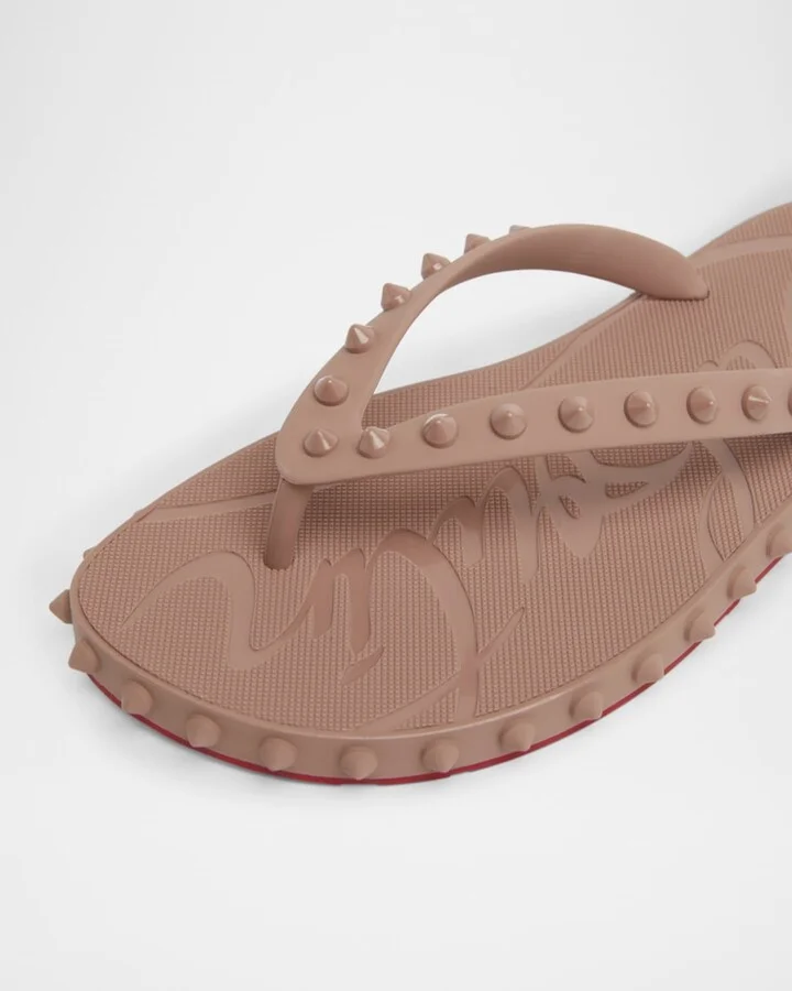 Loubi Donna Spike Red Sole Flip Flops - Image 4