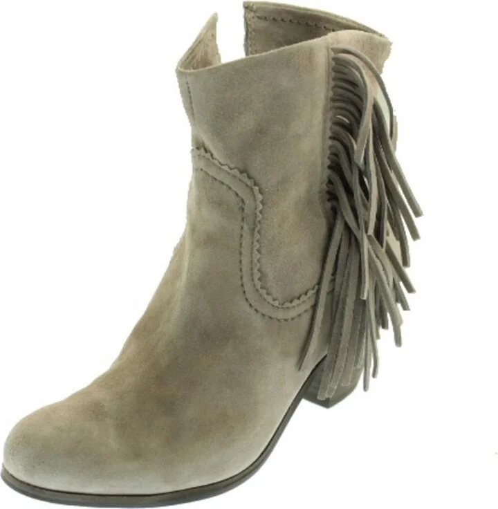Louie Womens Suede Fringe Ankle Boots