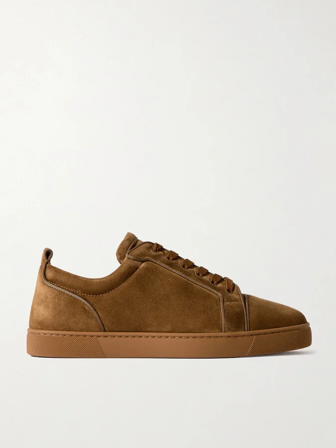 Louis Junior Grosgrain-Trimmed Suede Sneakers