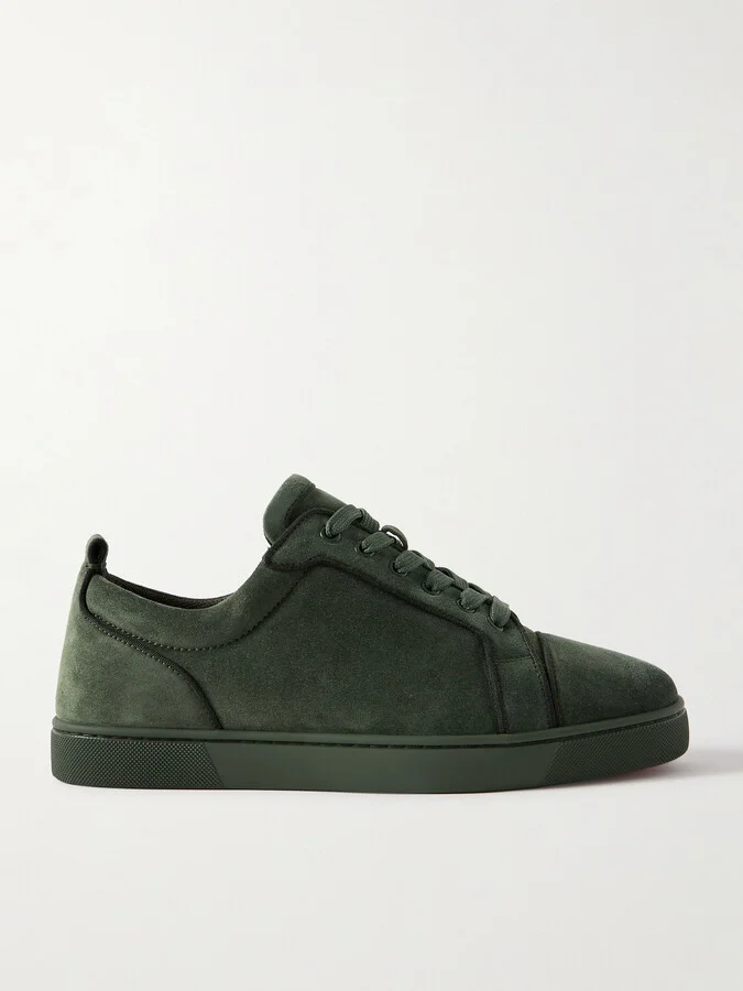 Louis Junior Grosgrain-Trimmed Suede Sneakers