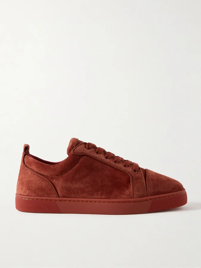 Louis Junior Grosgrain-Trimmed Suede Sneakers