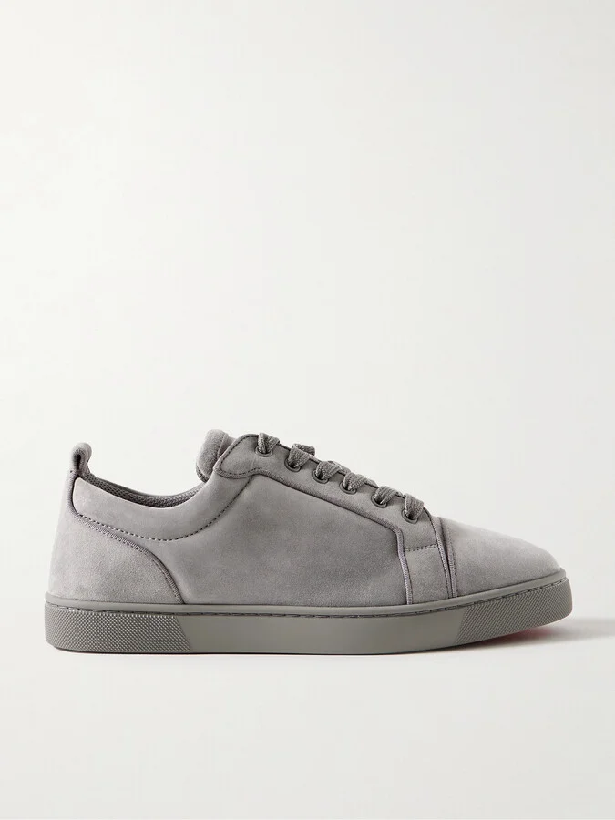 Louis Junior Grosgrain-Trimmed Suede Sneakers