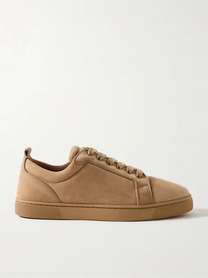 Louis Junior Grosgrain-Trimmed Suede Sneakers