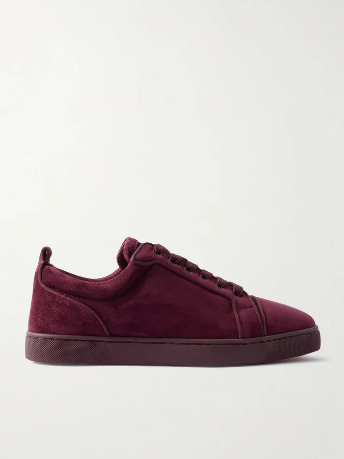 Louis Junior Grosgrain-Trimmed Suede Sneakers
