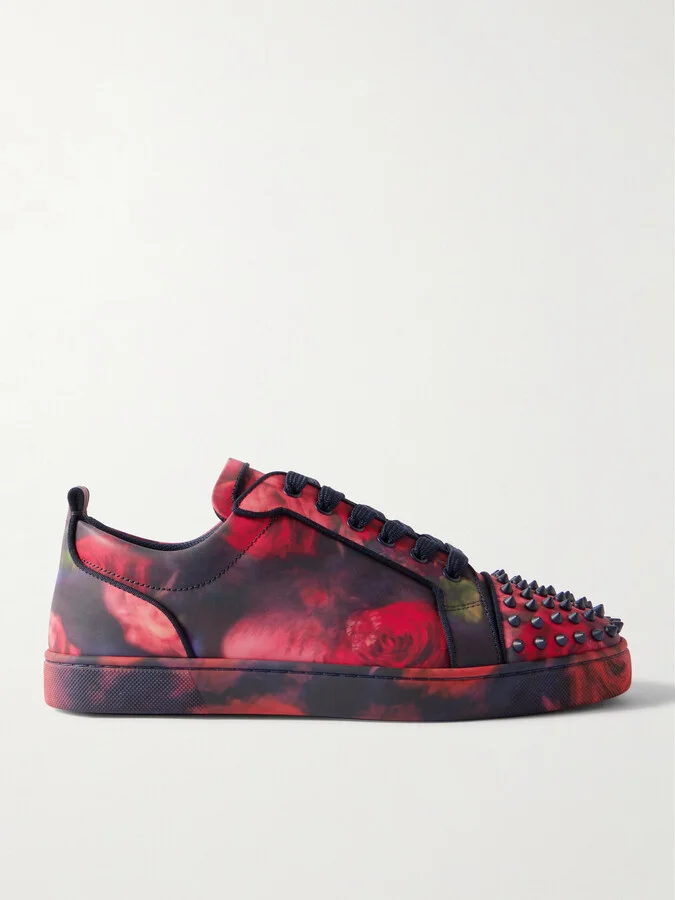 Louis Junior Spikes Orlato Floral-Print Leather Sneakers