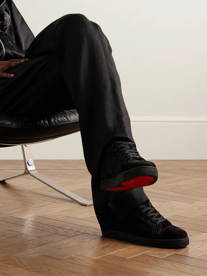 Louis Logo-Embellished Suede High-Top Sneakers - Image 2