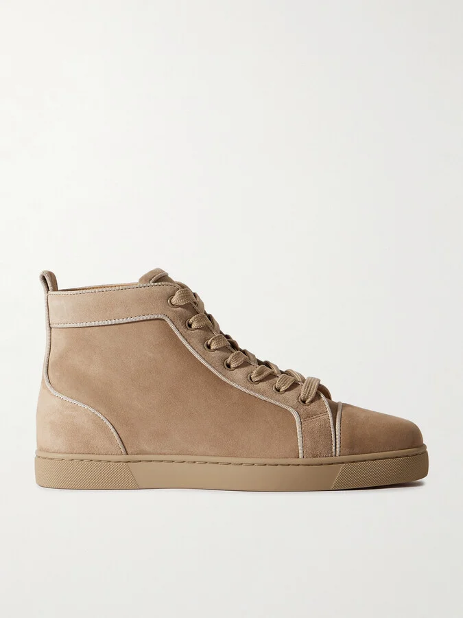 Louis Orlato Grosgrain-Trimmed Suede High-Top Sneakers