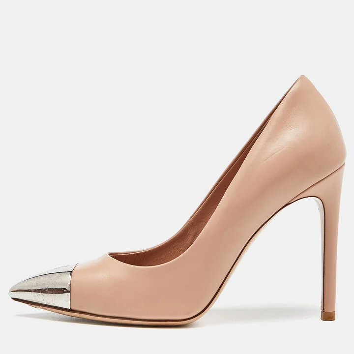 Louis Vuitton Beige Leather Pointed Toe Pumps Size 36