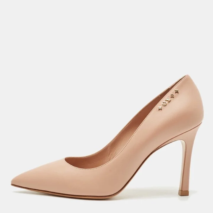 Louis Vuitton Beige Leather Urban Twist Pumps Size 38.5