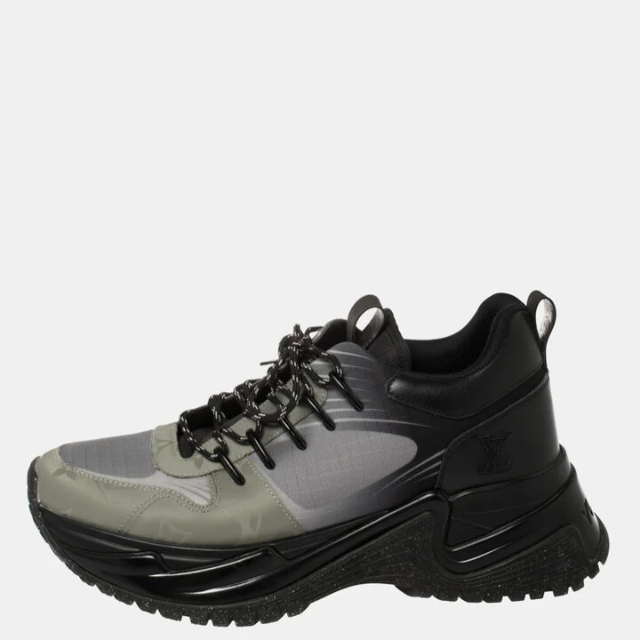Louis Vuitton Black/Grey Leather And Mesh Run Away Pulse Low Top Sneakers Size 35