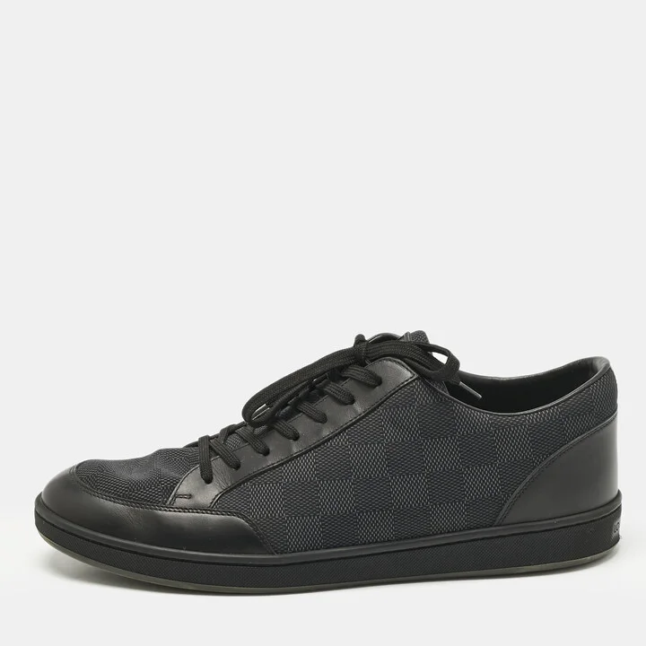 Louis Vuitton Black Leather and Neoprene Offshore Lace Up Sneakers Size 43