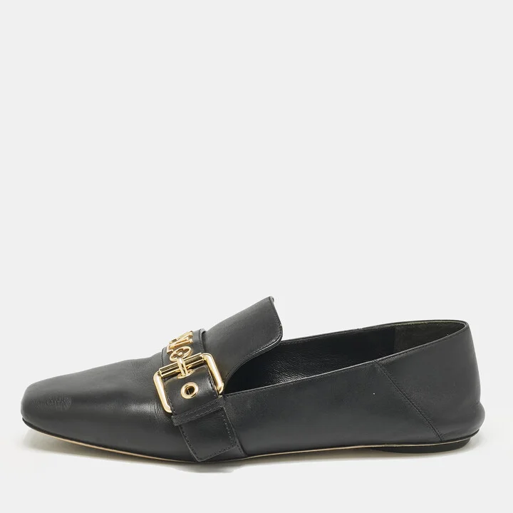 Louis Vuitton Black Leather Bahia Loafers Size 37