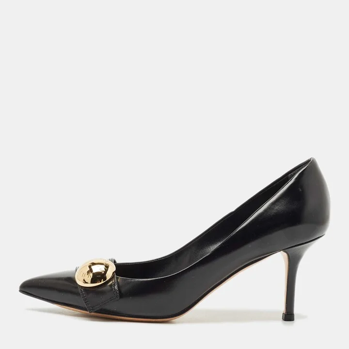 Louis Vuitton Black Leather Bow Pumps Size 38