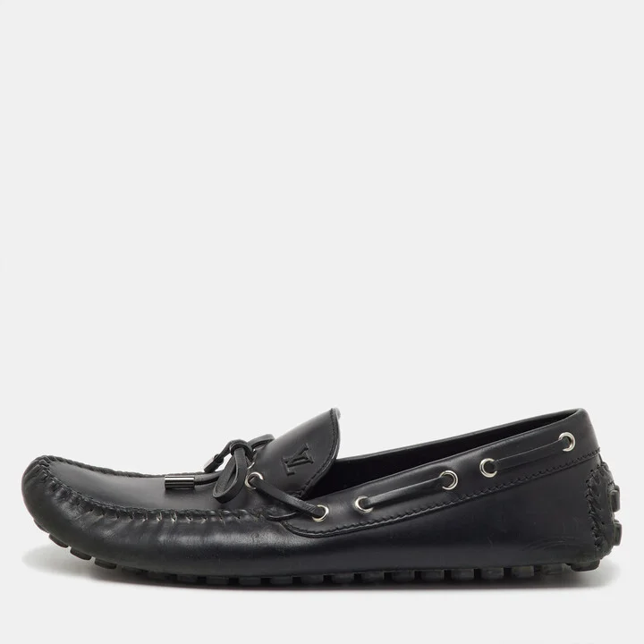 Louis Vuitton Black Leather Gloria Loafers Size 44