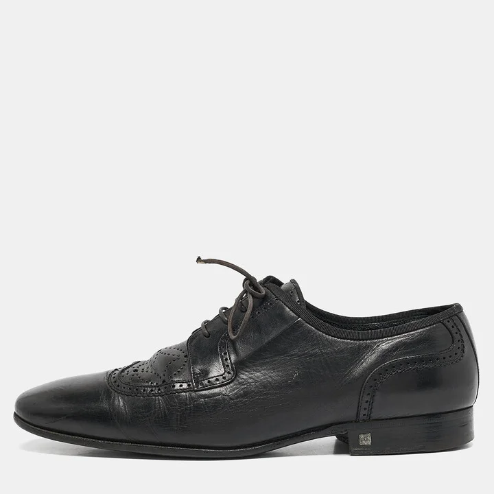 Louis Vuitton Black Leather Lace Up Oxfords Size 41
