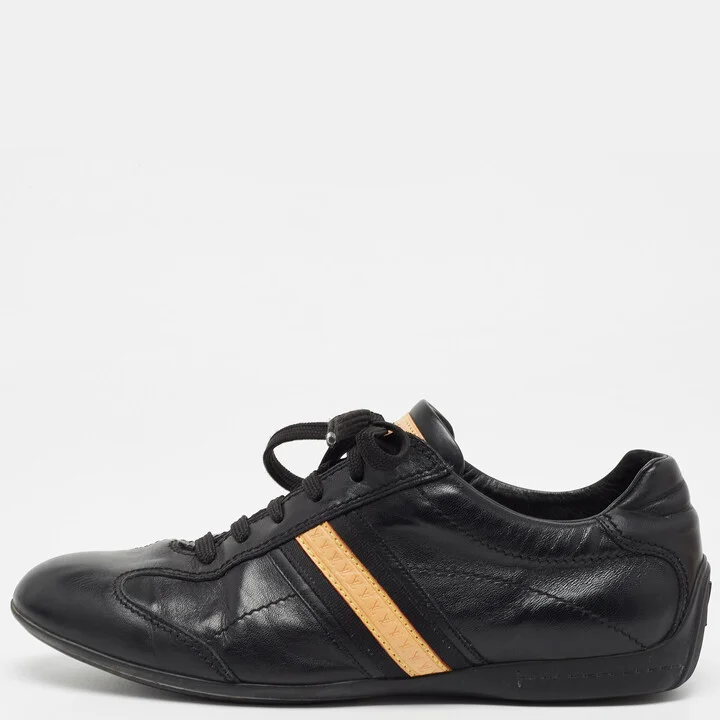 Louis Vuitton Black Leather Low Top Sneakers Size 43