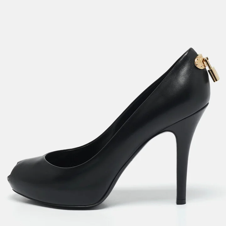 Louis Vuitton Black Leather Oh Really! Pumps Size 38