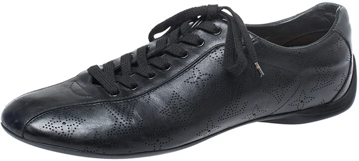 Louis Vuitton Black Mahina Leather Low Top Sneakers Size 39.5