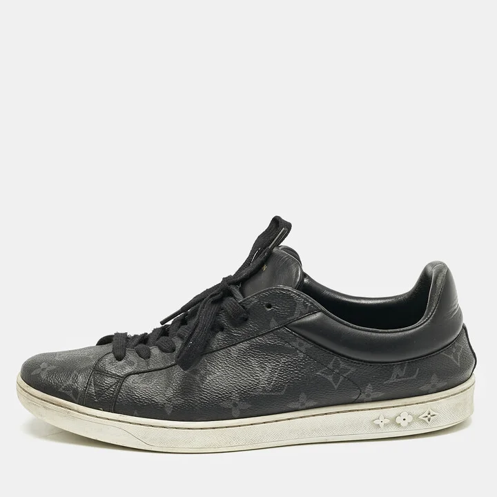 Louis Vuitton Black Monogram Eclipse Frontrow Low Top Sneakers Size 42.5