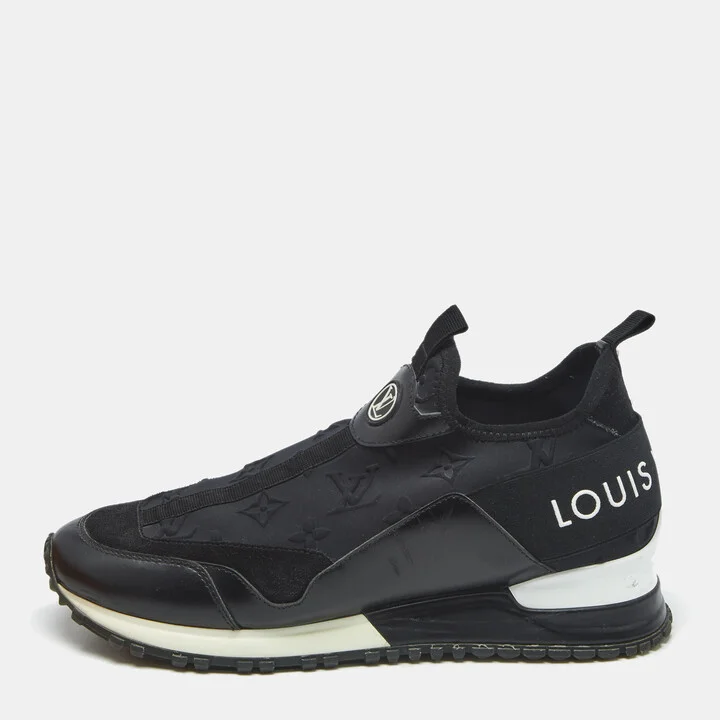 Louis Vuitton Black Monogram Neoprene Run Away Sneakers Size 37