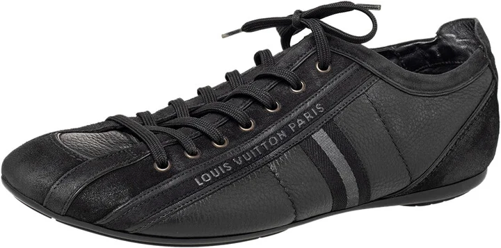 Louis Vuitton Black Nubuck And Leather Cosmos Low Top Sneakers Size 43.5