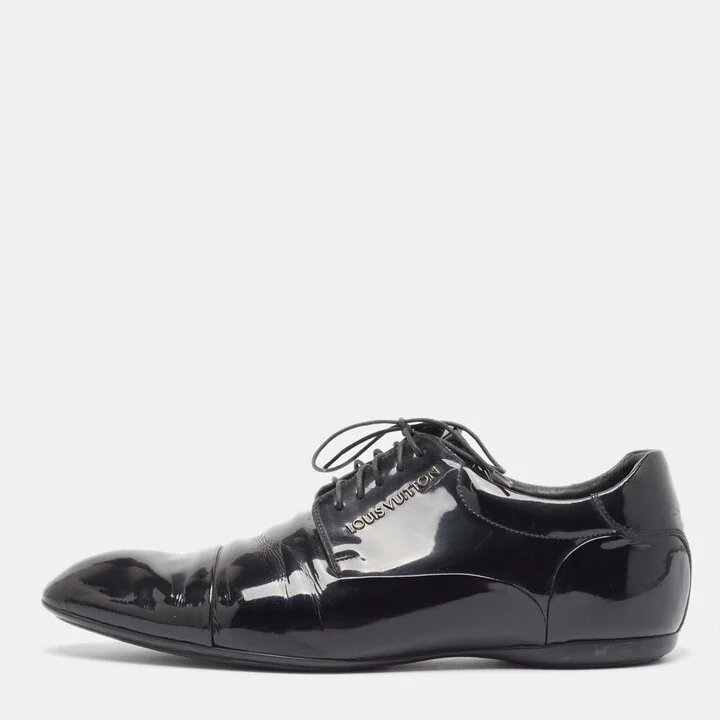 Louis Vuitton Black Patent Lace Up Oxford Size 43