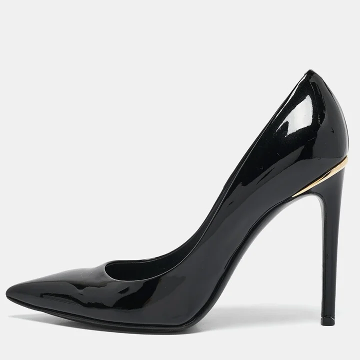 Louis Vuitton Black Patent Leather Eyeline Pumps Size 37.5