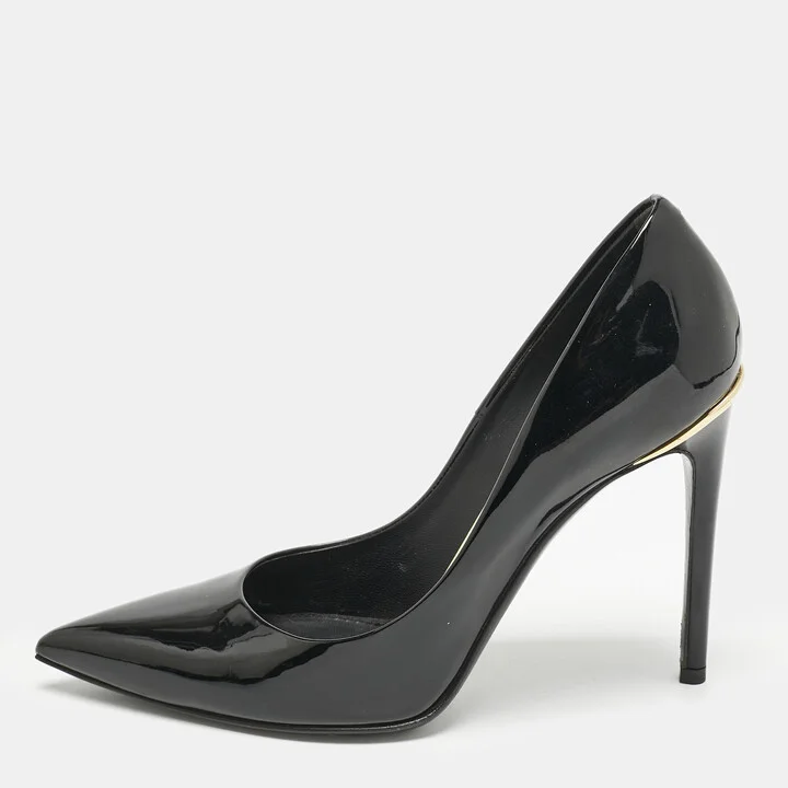 Louis Vuitton Black Patent Leather Eyeline Pumps Size 37.5