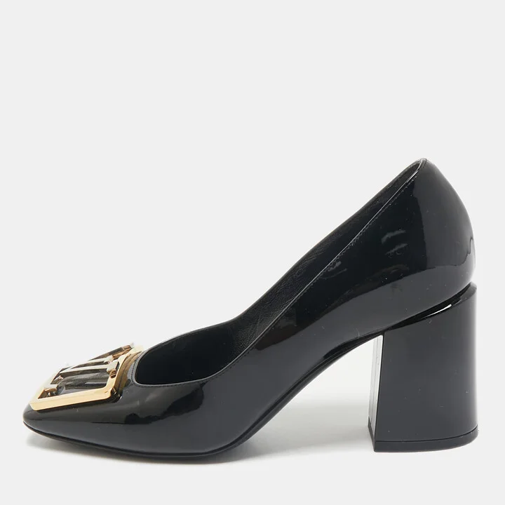 Louis Vuitton Black Patent Leather Madeleine Pumps Size 35.5