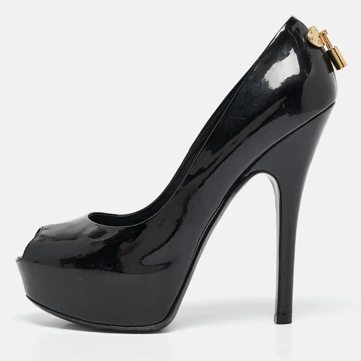 Louis Vuitton Black Patent Leather Oh Really! Pumps Size 37.5