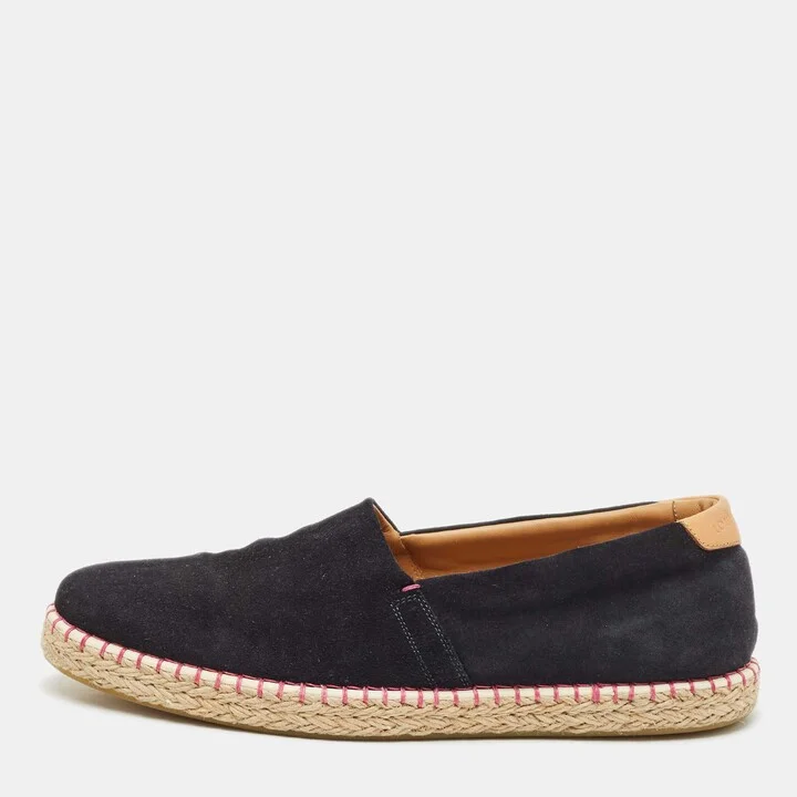 Louis Vuitton Black Suede Slip On Espadrilles Size 42.5